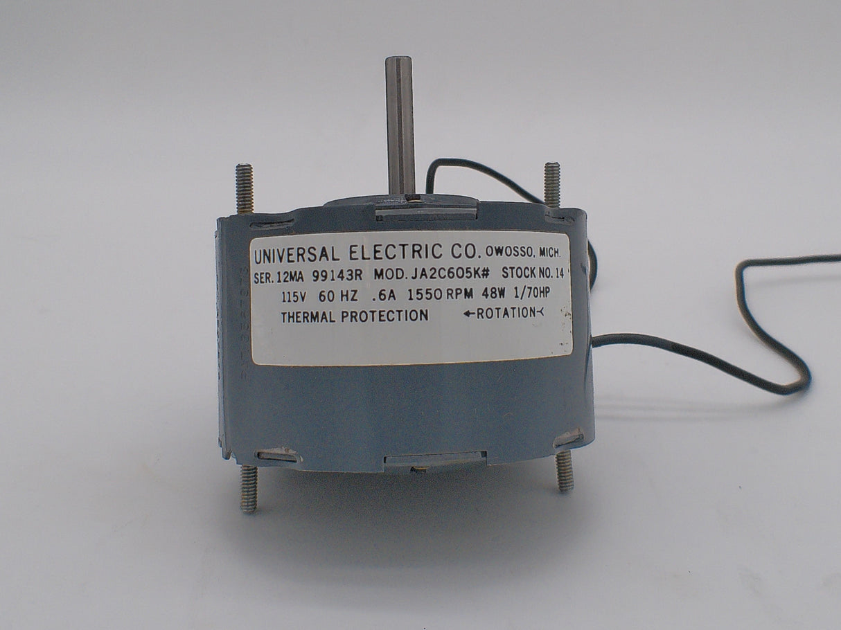 14, JA2C605, Universal, 1/70 Hp, 1550 Rpm, 115 Volts, Frame: 3.3, OAO,