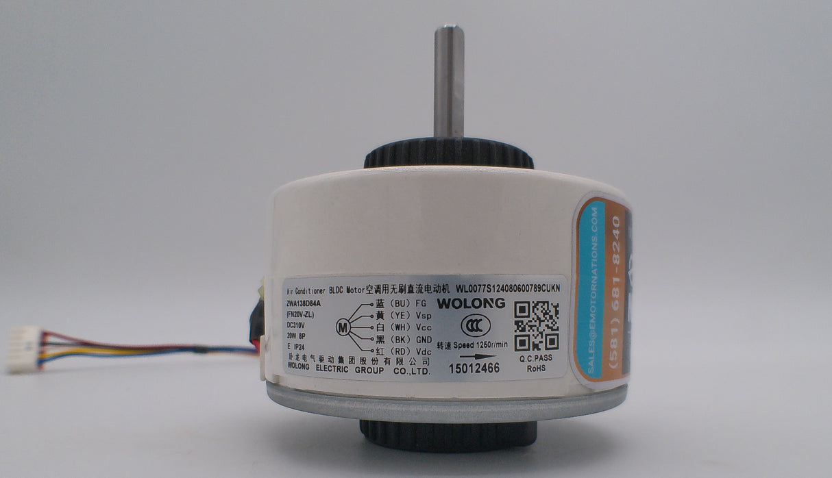 GREE, 15012466, 20W, Fan Motor, Heat Pump motor, 208-230V,DLFAHH09K1A,