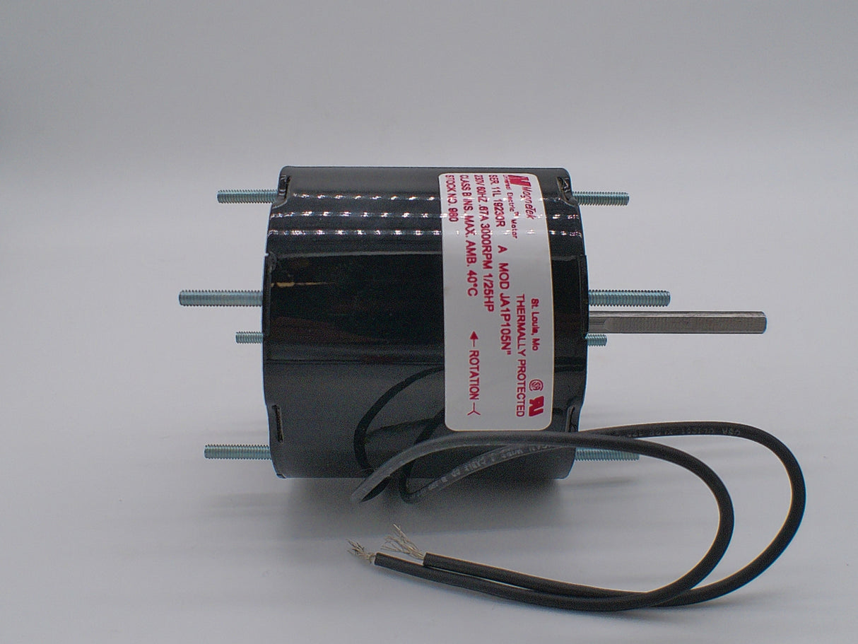 980, JA1P105N, Magnetek, 1/25 Hp, 3000 Rpm, 230 Volts, Frame:3.3, OAO,