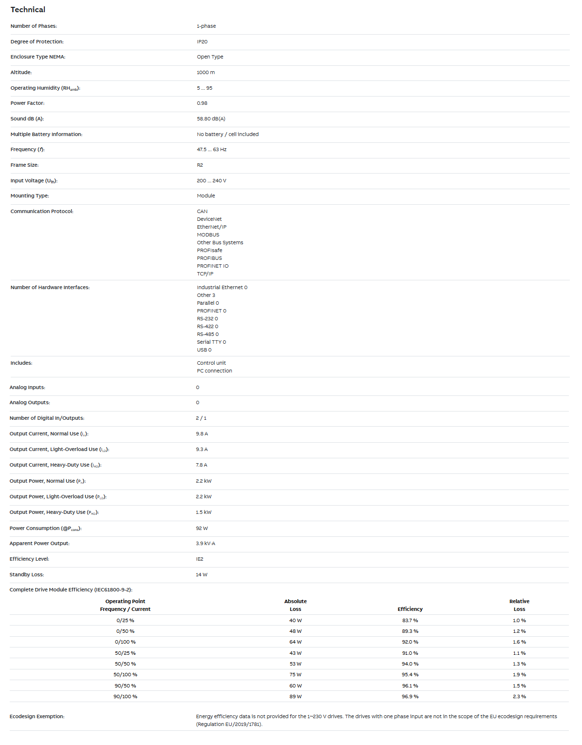 ACS380-040N-09A8-1, ACS380-040N-09A8-1+BIO-01
