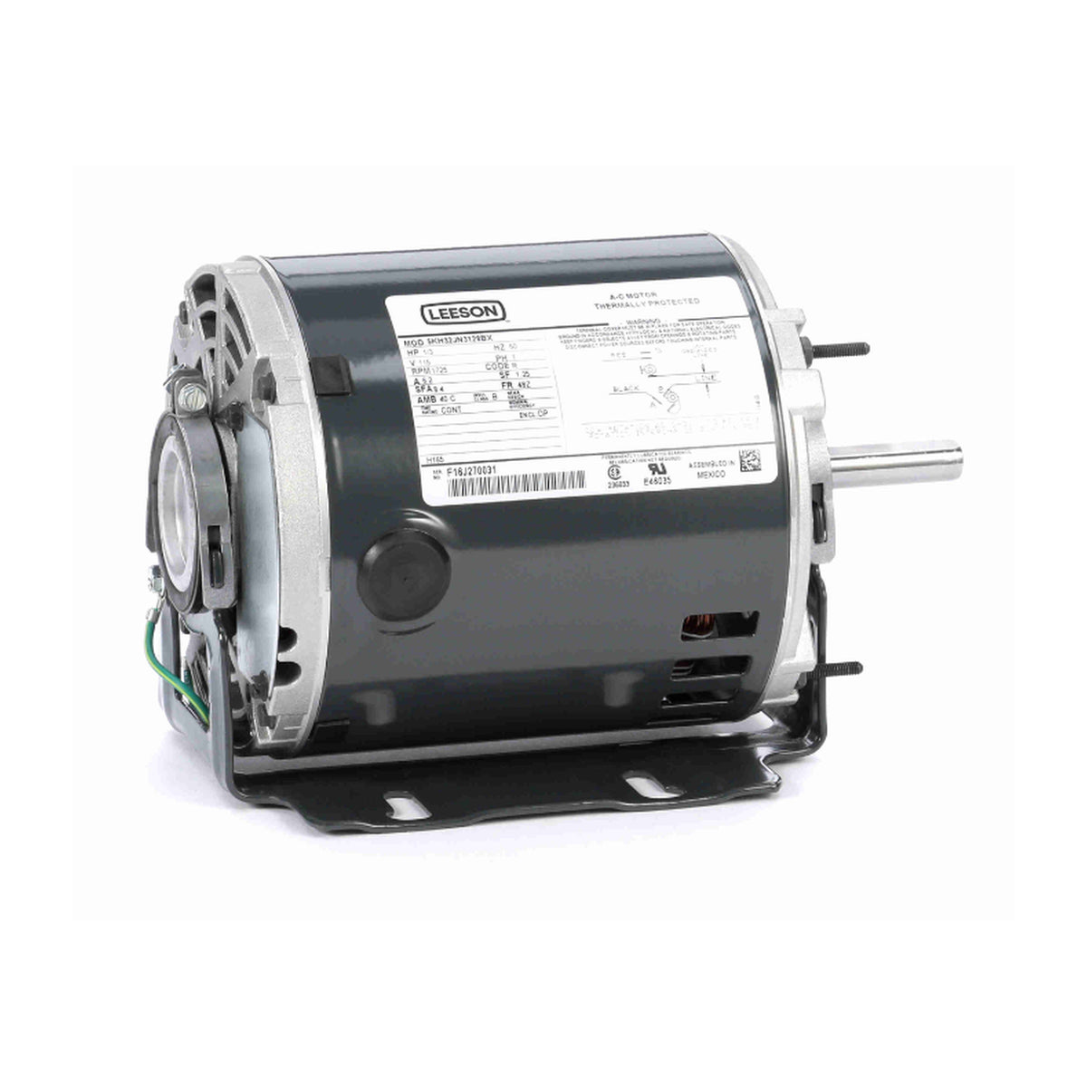 H165, 0.33Hp, 1725 RPM, 115 V, 1 Ph, 60 Hz, Open Drip Proof, Frame 48Z, 5KH32JN3128X