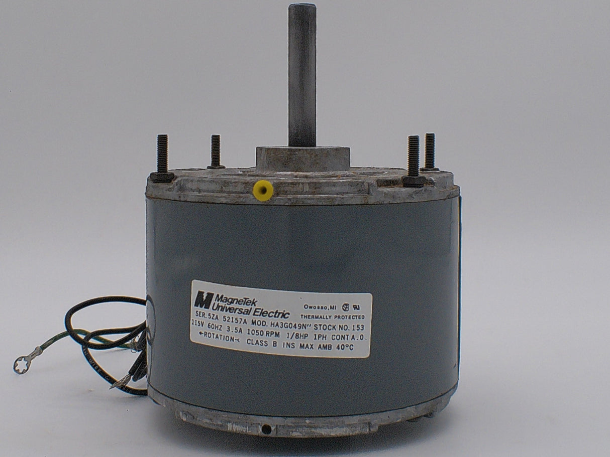 HA3G049, Magnetek, 1/8Hp, 1050 Rpm, 115 Volts, Frame: F48Y, Tefc,