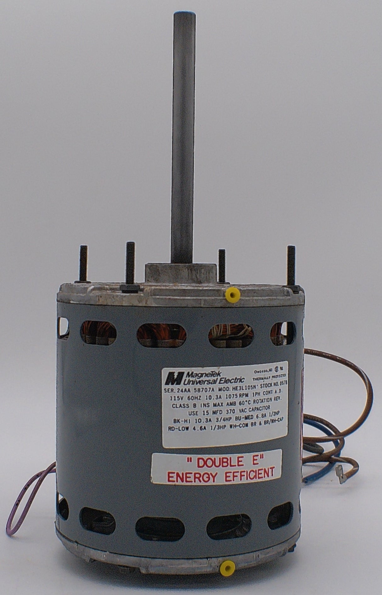 HE3L105N, Universal, 3/4 Hp, 1075 Rpm, 115V, Frame:48Y, Open enclosed,