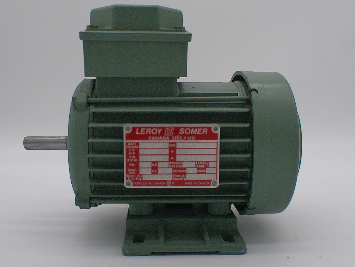 LS48, B770423, Leroy Somer, 1/4Hp, 1135 Rpm, 208 Volts, Fr: 48, Tefc,
