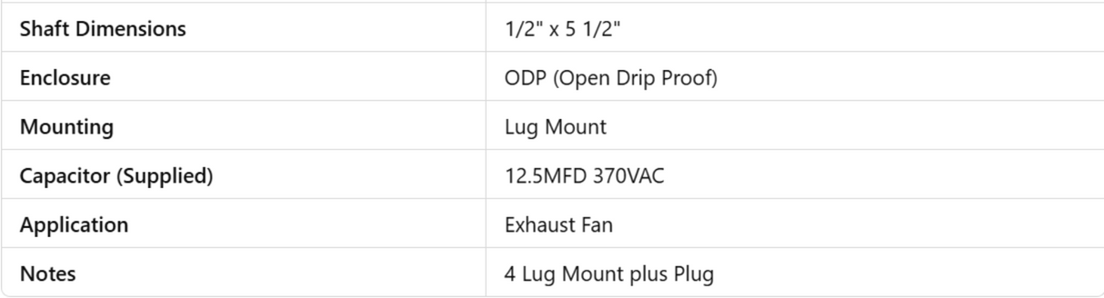 X63751, Xactone, 0.5 Hp, 1650 Rpm, 120 Volts, Frame: 48, ODP, 63751-0,