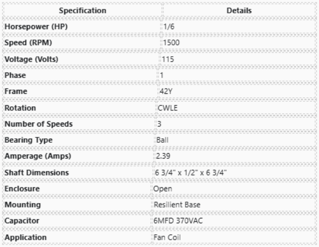 X955, Xactone, 1/6 Hp, 1500 Rpm, 115 Volts, Frame:42Y, Open Enclosure,