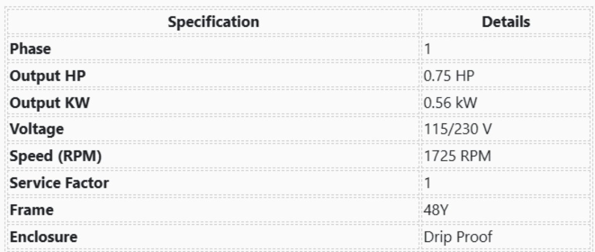 HG714, Leeson, 3/4 Hp, 1800 RPM, 115-230 Volts, Frame:48Y, Drip Proof,