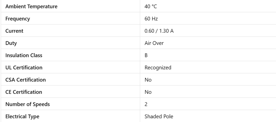 X56343, Xactone, 1/40Hp, 1550 Rpm, 115 Volts, Frame:3.3, OAO, 56343-0,
