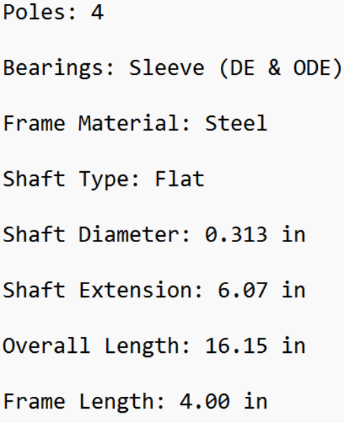 D0447, Fasco, 1/12Hp, 1550 Rpm, 115 Volts, Open Air Over, 447 Century,