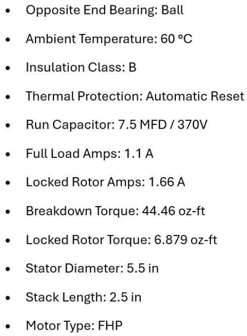 1296, K055PUK1683012B, 1/3Hp, 825 Rpm, 575V, Frame:48, Teao,F48T33A50,