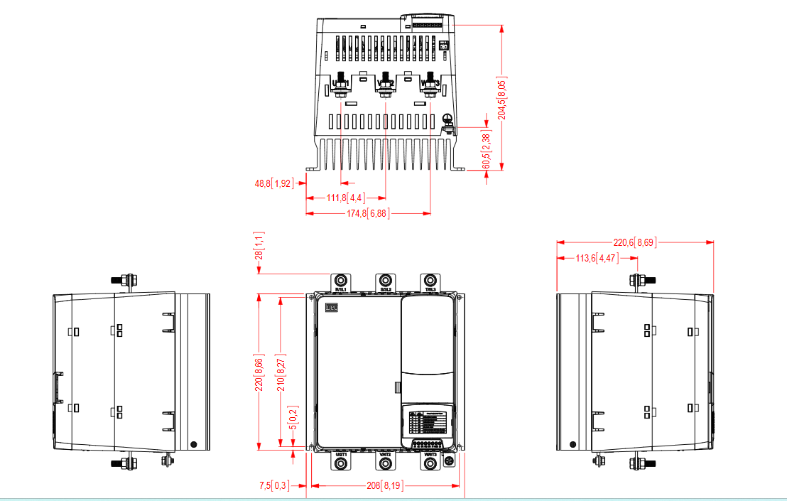 SSW070171T5SZ,SoftStart, 150Hp,220-575V, 171 Amps, 10233130, Weg, IP00