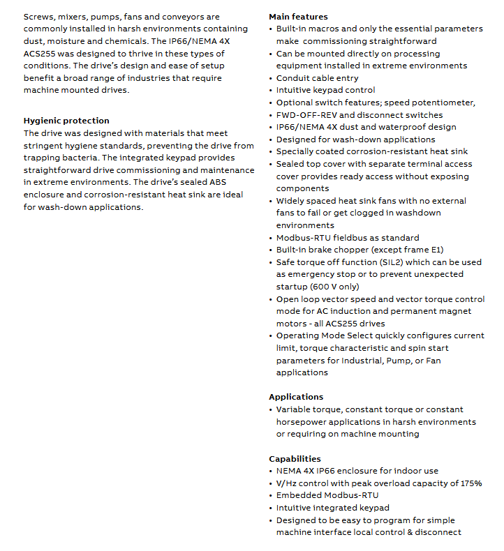 ACS255‑03U‑06A5‑6 +B068