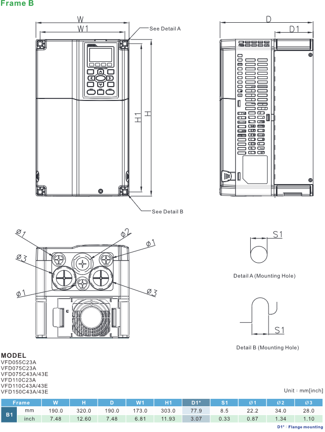 C-VFD055C53A-21, C-VFD055C23A-21, C-VFD075C53A-21, C-VFD075C23A-21, C-VFD075C23A-21,