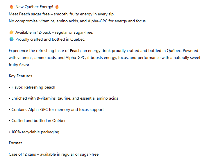 Platto peche sans sucre