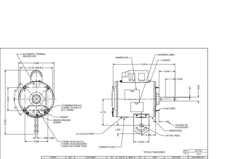 1931, Nidec, 1/4 Hp, 1100/2Spd Rpm, 115V, Fr:48, K055FAC8807021B,TEAO,