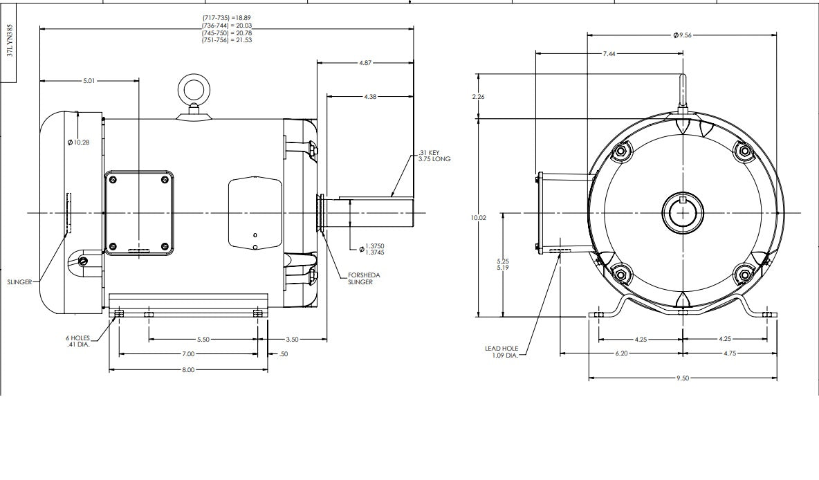 EGDM3710T, Baldor, 7.5 Hp, 1770 Rpm, 230/460V, Fr:213TZ, 37N385L864G1,