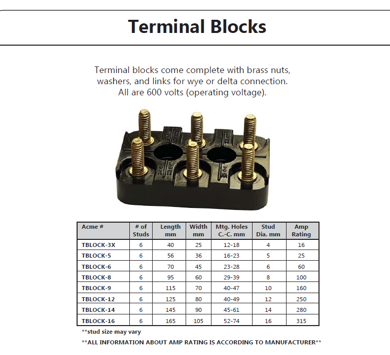 Electric Motor Connection Terminal Block 100 Amps Length 95 MM electric-motor-connection-terminal-block-100-amps-length-95-mm