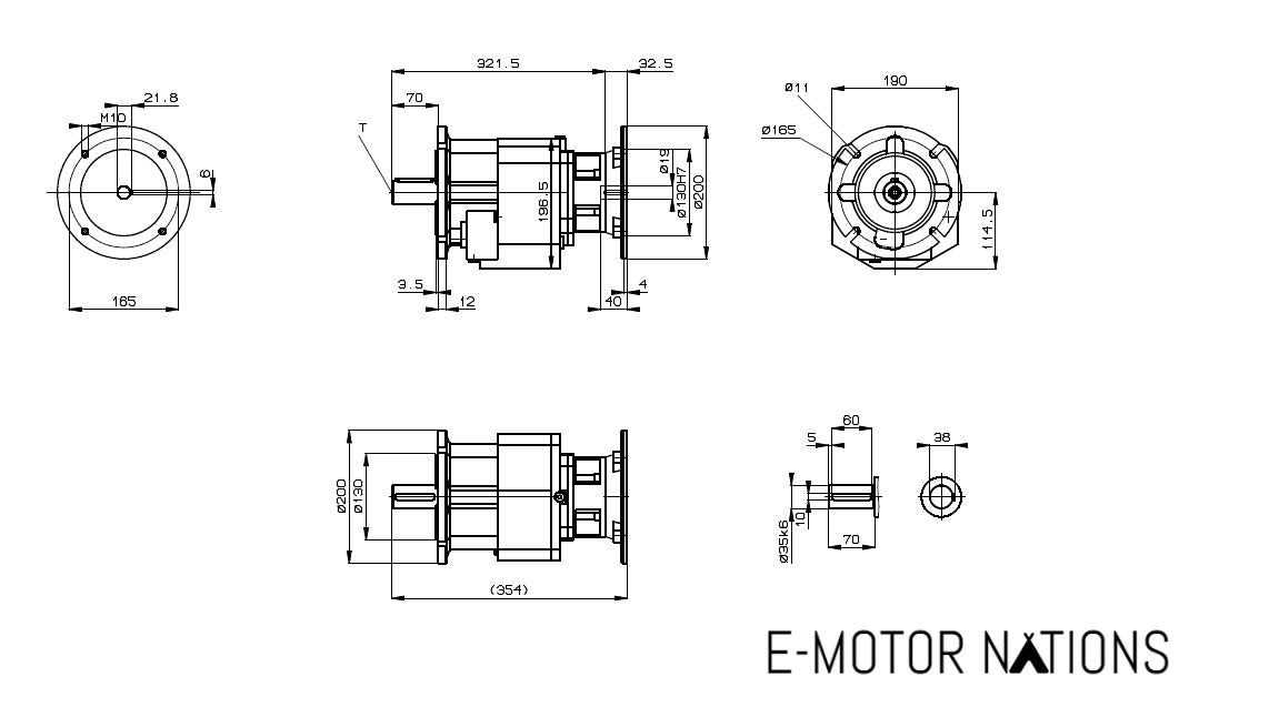 Nord,SK573.1FVL,IEC 80-B5, Inline, 3 Stages,1 Hp,60.97:1,Flange output 200mm,35MM,