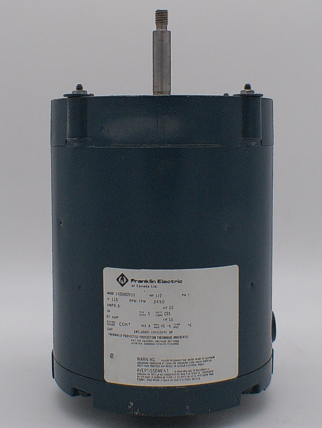 1403002453, Franklin Electrics, 1/2Hp, 3450 Rpm, 115 Volts, Frame 56Y, - Electrical Motors - E-Motor Nations - electric motors - [product_tags]- motor electric - moteur électrique - moteurs - drive - replacement - venmar - hvac - méchoui - capacitor - condensateur - fan