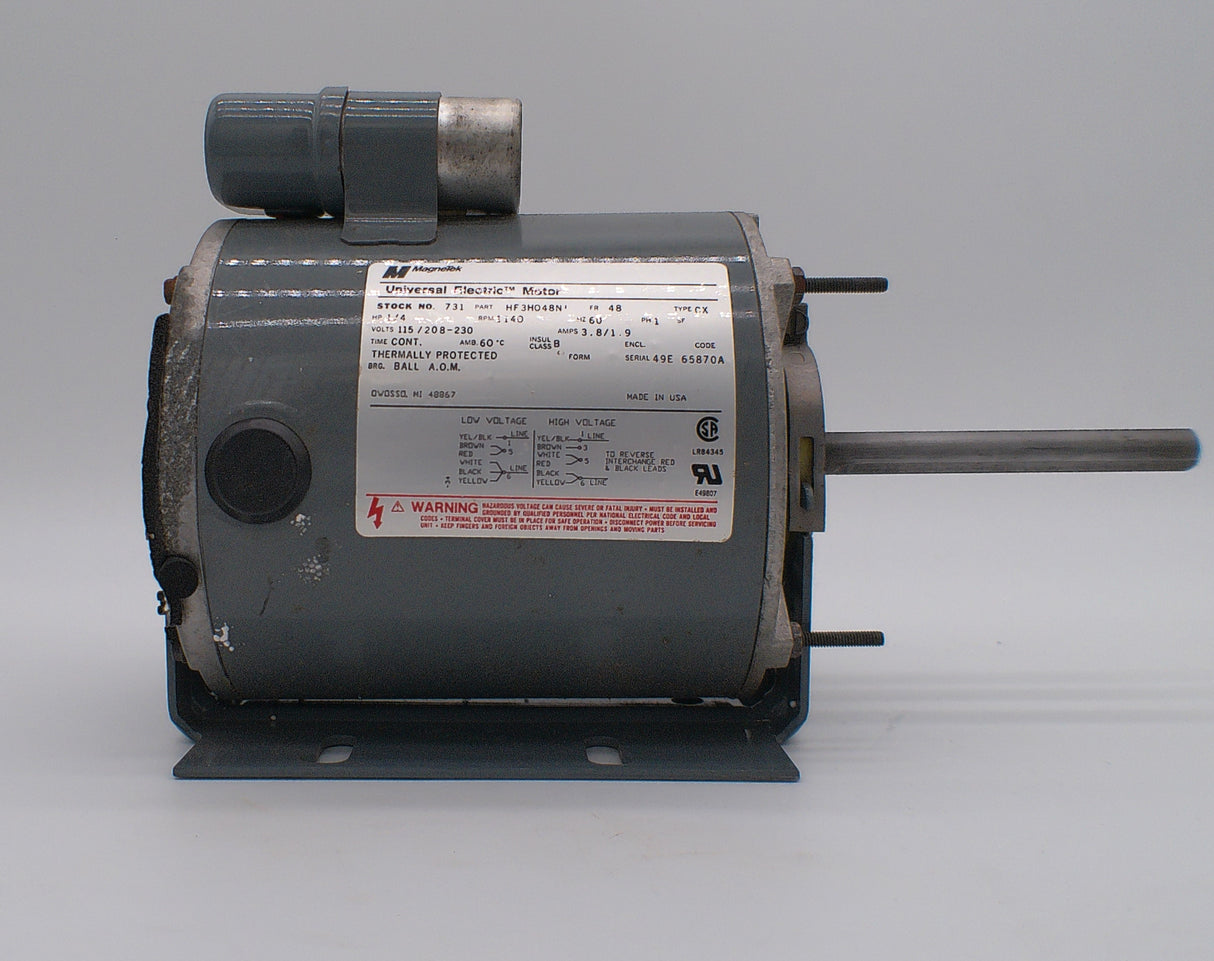 CENTURY,731A,1/4Hp,1075RPM,115/208-230V,Tenv,FR:48,731, - HVAC ELECTRIC MOTOR - A.O SMITH - electric motors - [product_tags]- motor electric - moteur électrique - moteurs - drive - replacement - venmar - hvac - méchoui - capacitor - condensateur - fan