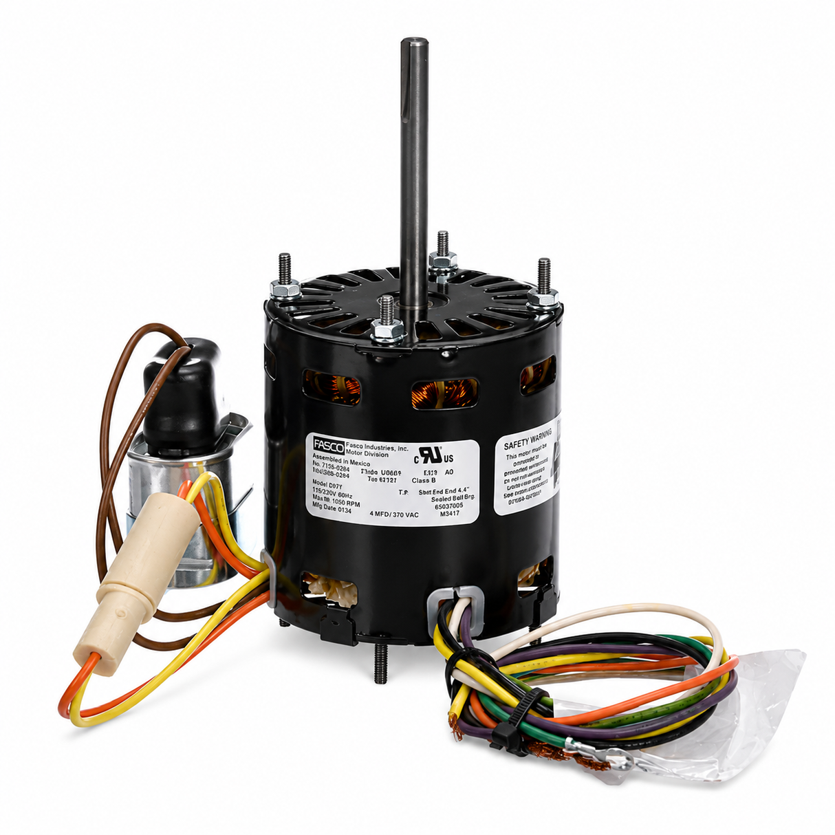 9721, 1/12 Hp, 1350/1550 RPM, 115/208‑230 V, 1 Ph, 50/60 Hz, OAO, Frame 3.3,