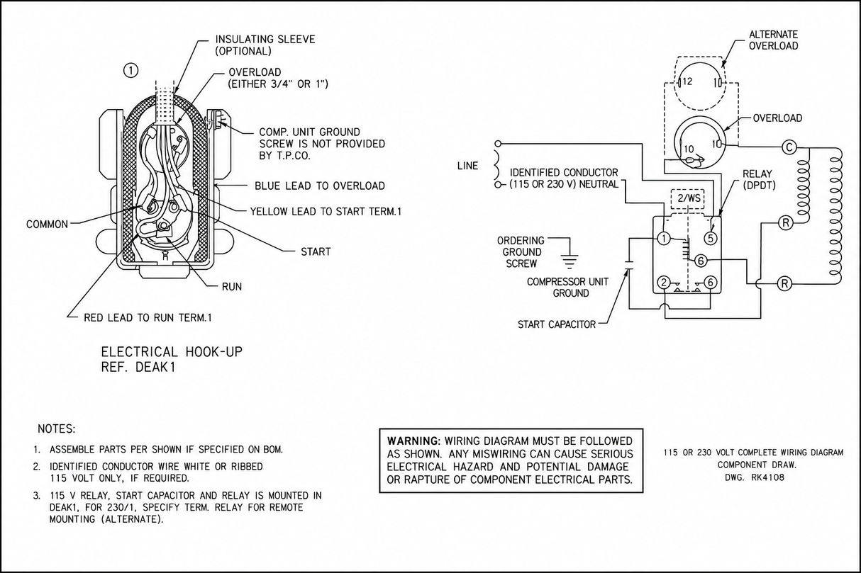AKA4476YXA, 0.75 Hp, 115 V @ 60 Hz / 100 V @ 50 Hz, Reciprocating Compressor, AK169AR‑B38‑J7