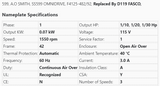 599, A.O SMITH, 1/10Hp, 1550 Rpm, SS599,115 Volts,F4125-482/92,SS599, - HVAC ELECTRIC MOTOR - E-Motor Nations - electric motors - [product_tags]- motor electric - moteur électrique - moteurs - drive - replacement - venmar - hvac - méchoui - capacitor - condensateur - fan