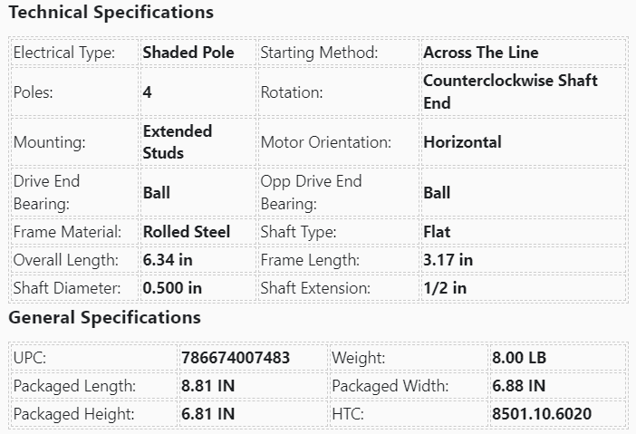 599, A.O SMITH, 1/10Hp, 1550 Rpm, SS599,115 Volts,F4125-482/92,SS599, - HVAC ELECTRIC MOTOR - E-Motor Nations - electric motors - [product_tags]- motor electric - moteur électrique - moteurs - drive - replacement - venmar - hvac - méchoui - capacitor - condensateur - fan