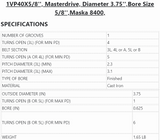 1VP40-5/8,Masterdrive,Dia 3.75'',Bore 5/8'',Variable Pitch Adjustable, -  - E-Motor Nations - electric motors - [product_tags]- motor electric - moteur électrique - moteurs - drive - replacement - venmar - hvac - méchoui - capacitor - condensateur - fan
