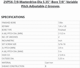 2VP56-7/8 ,Masterdrive ,Dia 5.35'' ,Bore 7/8'' ,Variable Pitch Adjustable ,2 Grooves734690193246 - PULLEY - E-Motor Nations - electric motors - [product_tags]- motor electric - moteur électrique - moteurs - drive - replacement - venmar - hvac - méchoui - capacitor - condensateur - fan