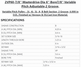 2VP60-7/8'', Masterdrive ,Dia 6'' ,Bore 7/8'' ,Variable Pitch Adjustable ,2 Grooves - PULLEY - E-Motor Nations - electric motors - [product_tags]- motor electric - moteur électrique - moteurs - drive - replacement - venmar - hvac - méchoui - capacitor - condensateur - fan