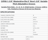 2VP60-1-3/8'' ,Masterdrive ,Dia 6'' ,Bore 1-3/8'' ,Variable Pitch Adjustable, 2 Grooves - PULLEY - E-Motor Nations - electric motors - [product_tags]- motor electric - moteur électrique - moteurs - drive - replacement - venmar - hvac - méchoui - capacitor - condensateur - fan