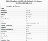 X03,Marathon, 0.25 Hp, 1 Ph, 60 Hz, 115/230 V, 1800 Rpm, 48Y Fr,TEAO, - Electrical Motors - E-Motor Nations - electric motors - [product_tags]- motor electric - moteur électrique - moteurs - drive - replacement - venmar - hvac - méchoui - capacitor - condensateur - fan