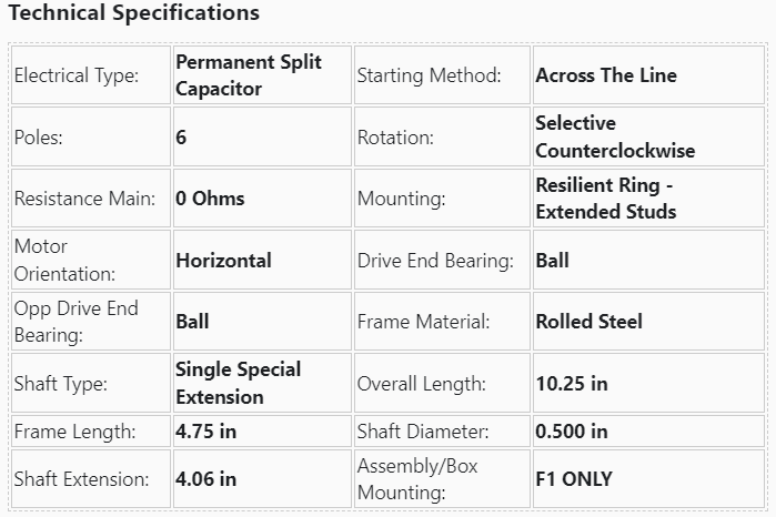 X004, Marathon, 1/2Hp, 1075/3Spd, 115V, Fr:48, 048A11O1755, FML1056, X033, 048A11O1674 - DIRECT DRIVE MOTOR - E-Motor Nations - electric motors - [product_tags]- motor electric - moteur électrique - moteurs - drive - replacement - venmar - hvac - méchoui - capacitor - condensateur - fan
