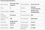 X004, Marathon, 1/2Hp, 1075/3Spd, 115V, Fr:48, 048A11O1755, FML1056, X033, 048A11O1674 - DIRECT DRIVE MOTOR - E-Motor Nations - electric motors - [product_tags]- motor electric - moteur électrique - moteurs - drive - replacement - venmar - hvac - méchoui - capacitor - condensateur - fan