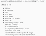 MaxMotion, Gearbox,MMR63-10-56C, 10:1, INPUT SHAFT 56C,Output halo 1'' - GEARBOX REDUCER - E-Motor Nations - electric motors - [product_tags]- motor electric - moteur électrique - moteurs - drive - replacement - venmar - hvac - méchoui - capacitor - condensateur - fan