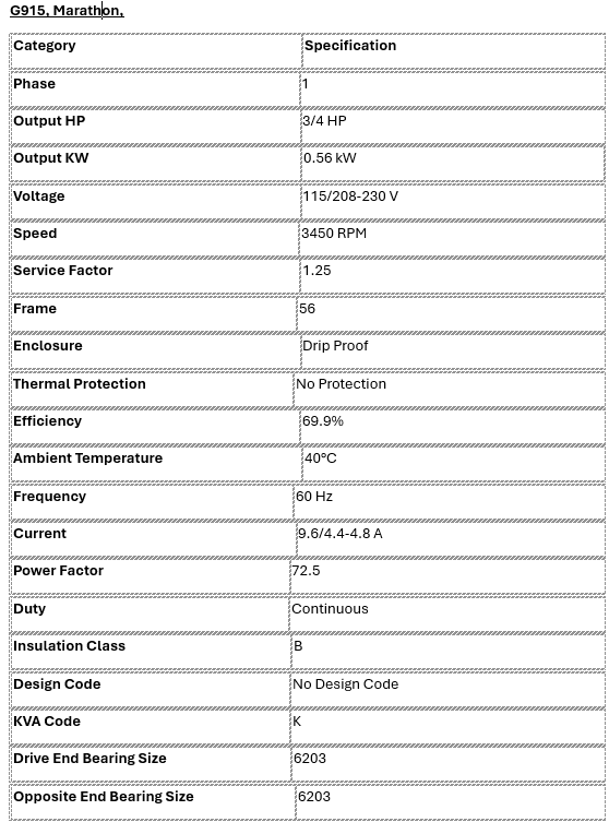 G915, Marathon, 0.75Hp, 3450 Rpm, 115/208-230 Volts, Frame: 56, DP, - Electrical Motors - E-Motor Nations - electric motors - [product_tags]- motor electric - moteur électrique - moteurs - drive - replacement - venmar - hvac - méchoui - capacitor - condensateur - fan