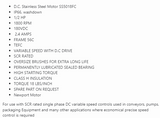 D.C. Stainless Steel Motor SS5018FC, 1/2 HP, 1800 RPM, 180VDC, FRAME 56C, TEFC - DC MOTORS - E-Motor Nations - electric motors - [product_tags]- motor electric - moteur électrique - moteurs - drive - replacement - venmar - hvac - méchoui - capacitor - condensateur - fan