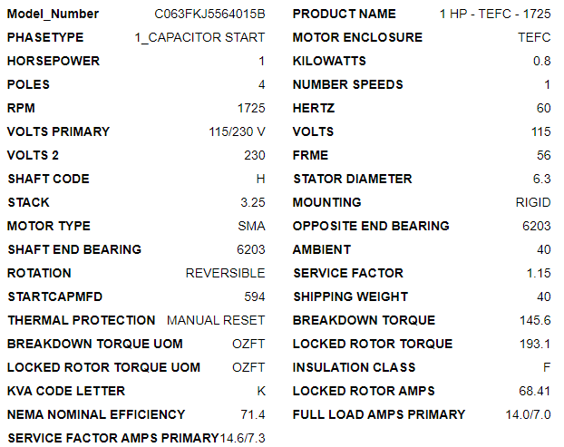 Us motors, FD1CM2PZ, 1 hp, 1800 rpm, 115/230v, fr:56, c063FKJ5564015B, f104 - FARM DUTY - E-Motor Nations - electric motors - [product_tags]- motor electric - moteur électrique - moteurs - drive - replacement - venmar - hvac - méchoui - capacitor - condensateur - fan
