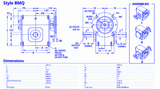 GR8130073.00, 0.285Hp, 1750 RPM, 50:1 Ratio, Right‑Angle Worm Gear Reducer, Cast Iron, GR-BMQ813-50-L-56