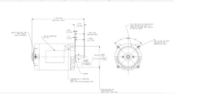 H254ES, 0.5Hp, 3600 Rpm, 230/460 Volts, Frame:56C, ODP, Century, - GENERAL PURPOSE 3 PHASES - E-Motor Nations - electric motors - [product_tags]- motor electric - moteur électrique - moteurs - drive - replacement - venmar - hvac - méchoui - capacitor - condensateur - fan