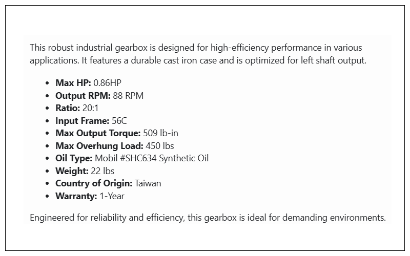 HdRF154-20/1-L-56C, MAX 0.86HP, 88RPM, Ratio 20:1, Frame 56C, Input Frame: 56C, Output Type: Left Shaft - GEARBOX REDUCER - WorldWide - electric motors - [product_tags]- motor electric - moteur électrique - moteurs - drive - replacement - venmar - hvac - méchoui - capacitor - condensateur - fan