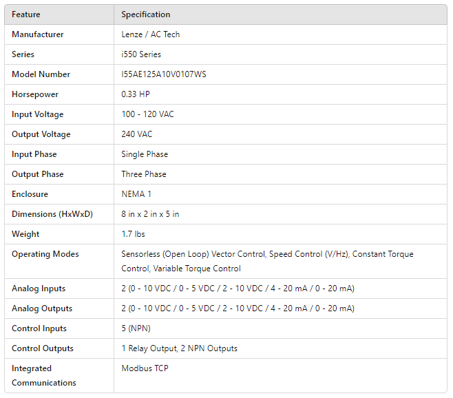 I55AE125A10V0107WS