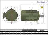MQP‑81, 125 Hp, 3600 RPM, 460 V, 3 Ph, 60 Hz / 380‑415 V, 3 Ph, 50 Hz, TEFC, Frame 444TS