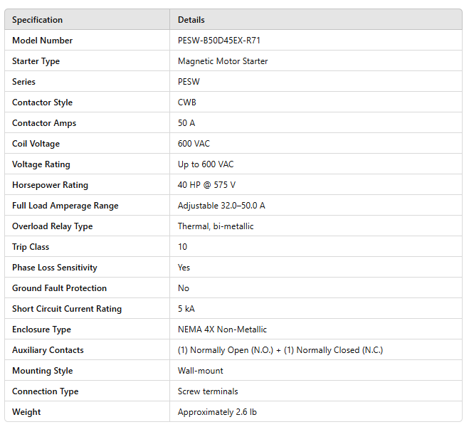 PESW-B50D45EX-R71