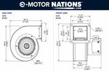 PTDR6, 1/40 Hp, 2450 RPM, 115 V, 1 Ph, PSC, Open, Frame ≈3.3‑in