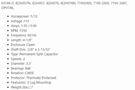 63746-0, JE2H057N, JE2H076N, 7190-2900, 7190-3481, 1/12 HP, 115V, OMNIDRIVE - HVAC ELECTRIC MOTOR - OMNIDRIVE - electric motors - [product_tags]- motor electric - moteur électrique - moteurs - drive - replacement - venmar - hvac - méchoui - capacitor - condensateur - fan