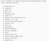 SS3761, K55ZZPYN-1761, 3/4 HP, 1100 RPM. 575V, 1PH, FR:48, TENV, US MOTOR, - CONDENSEUR FAN MOTOR - US MOTORS - electric motors - [product_tags]- motor electric - moteur électrique - moteurs - drive - replacement - venmar - hvac - méchoui - capacitor - condensateur - fan