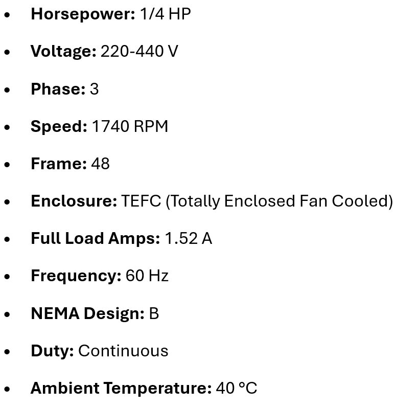 342232, Leroy Somer, 1/4Hp, 1740 Rpm, 220-440V, Frame: 48, Tefc, - Electrical Motors - E-Motor Nations - electric motors - [product_tags]- motor electric - moteur électrique - moteurs - drive - replacement - venmar - hvac - méchoui - capacitor - condensateur - fan