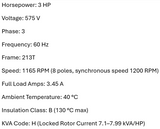 LS132, 195958, 3 Hp, 1165 Rpm, 575 Volts, Frame: 213T, Tefc, - Electrical Motors - E-Motor Nations - electric motors - [product_tags]- motor electric - moteur électrique - moteurs - drive - replacement - venmar - hvac - méchoui - capacitor - condensateur - fan